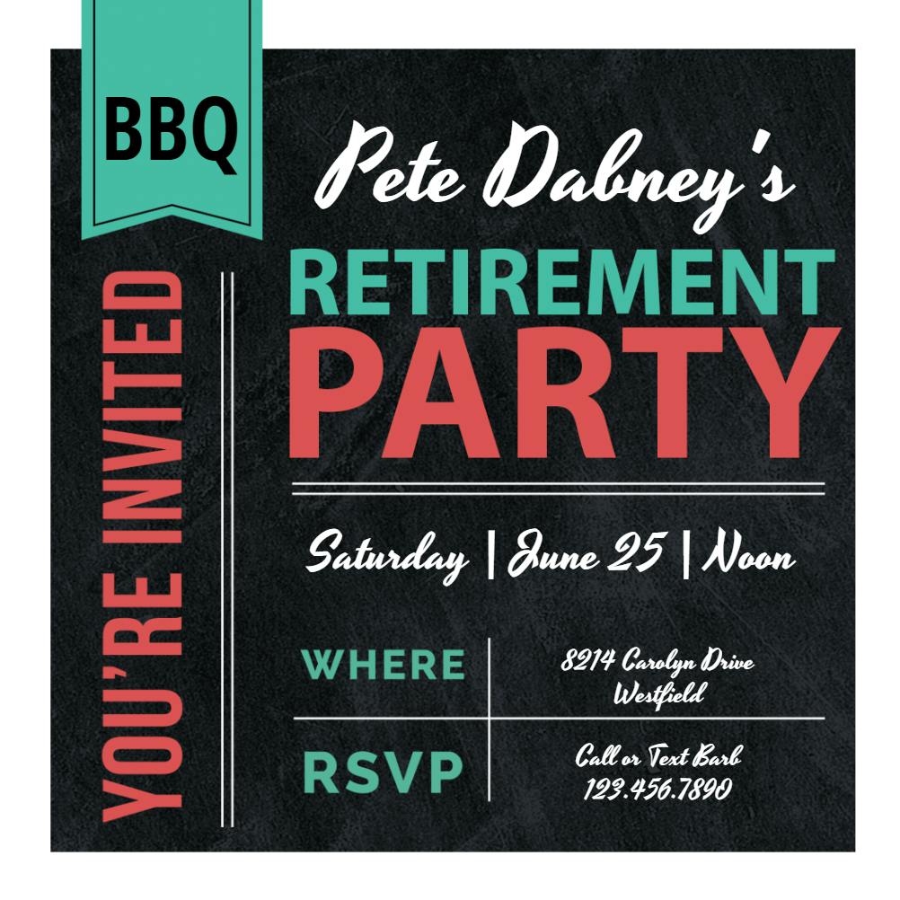 Company’s Coming Retirement & Farewell Party Invitation Template